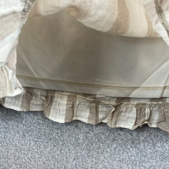 THML sleeveless tunic midi dress boho embroidered neckline tassel ties stripe M - Picture 6 of 12